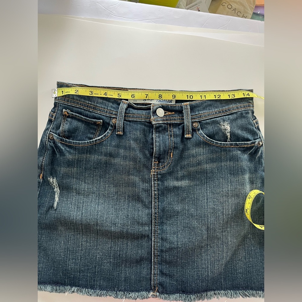 GAP Women's Distressed Blue  Micro Mini Skirt sz 1 - Picture 5 of 5